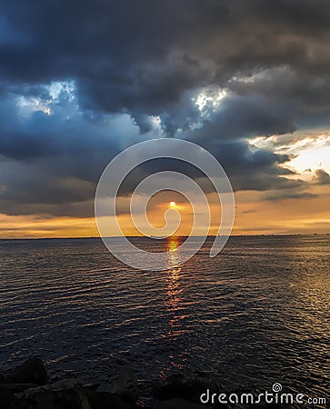 Sunset in Manila Bay Stock Photo