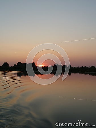 Sunset - Mincio River Stock Photo