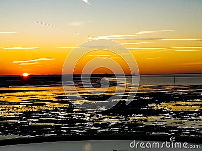 The sunset at Minnis Bay Stock Photo