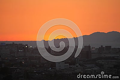 SUNSET AT MISHIMA IN JAPAN Editorial Stock Photo