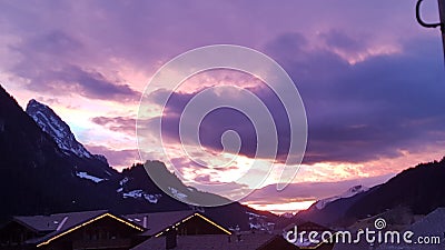 Sunset in montagnes alps Switzerland Stock Photo