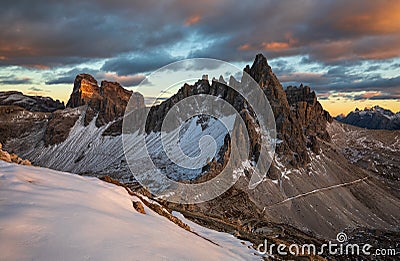 Sunset Monte Paterno, Dolomites, Italy Stock Photo