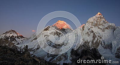 Sunset on Mount Everest Stock Photo