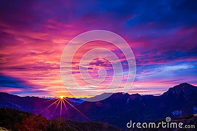 Sunset mountain landscape Stock Photo