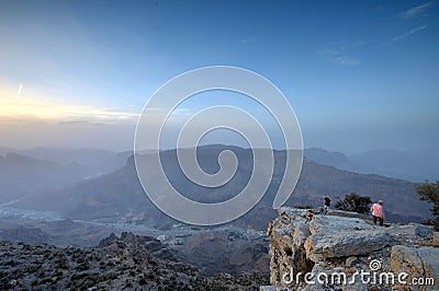 Sunset in the Omani mountains Editorial Stock Photo