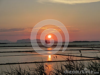 The sunset of Mozia Stock Photo