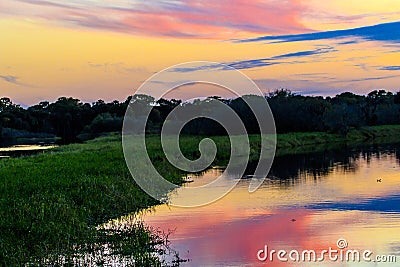 Sunset at Myakka River State Park Winter Stock Photo