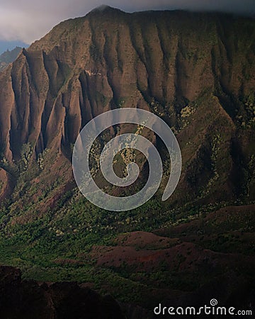 Sunset in Na Pali Coast State Park on Kauai, Hawaii Stock Photo