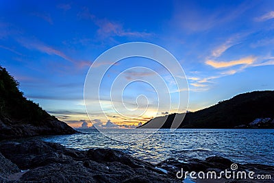 Sunset at Nai Harn Beach, Phuket Stock Photo