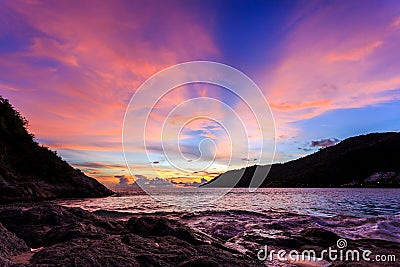 Sunset at Nai Harn Beach, Phuket Stock Photo