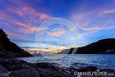 Sunset at Nai Harn Beach, Phuket Stock Photo