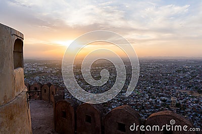 Sunset from the Nargarh fort Stock Photo