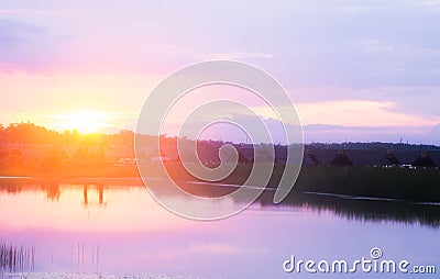 Sunset nature background. Stock Photo