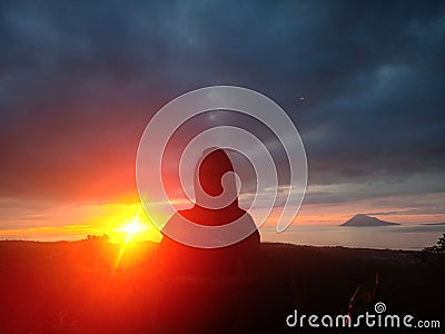 Sunset nature people beautiful Stock Photo