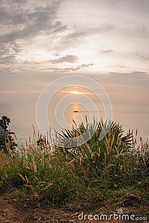 Sunset at Nay Harn on Phuket island in Thailand Stock Photo