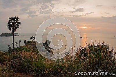 Sunset at Nay Harn, Phuket, Thailand Stock Photo