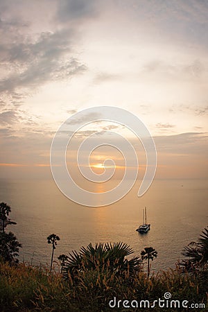 Sunset at Nay Harn, Phuket, Thailand Stock Photo