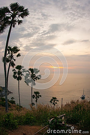 Sunset at Nay Harn, Phuket, Thailand Stock Photo