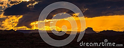 Sunset in the Needles district of Canyonlands in Utah, USA Stock Photo