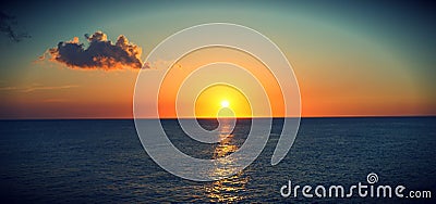 Sunset in Negril Stock Photo