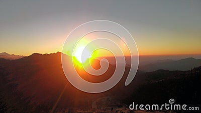 Sunset in Nepal Stock Photo