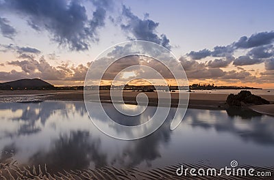 Sunset in Noja, Cantabria. Stock Photo