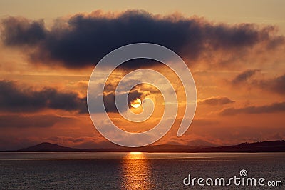 Sunset on the North Irish coast Stock Photo