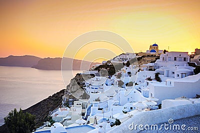 Sunset at Oia, Santorini Stock Photo