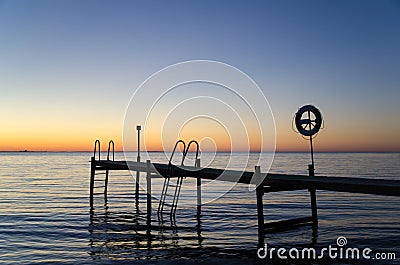 Sunset by the old bath pier Stock Photo