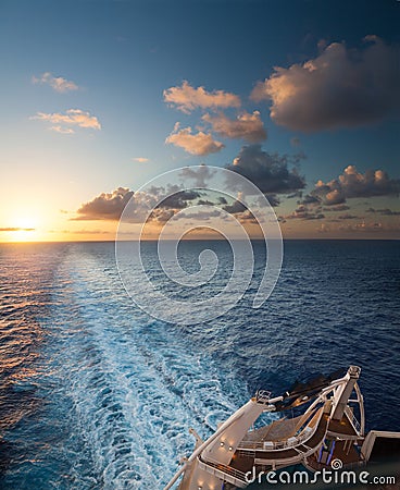 Sunset onboard Editorial Stock Photo