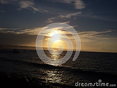 Pangandaran beach sunset Stock Photo