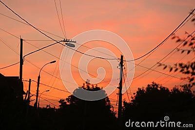 Sunset orange contrast nature world Stock Photo