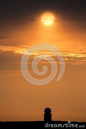 Sunset Orange Sillouette Stock Photo