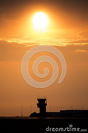 Sunset Orange Sillouette Stock Photo