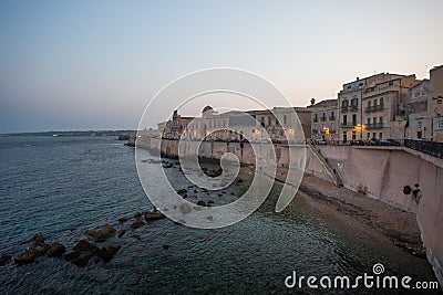 The sunset of Ortigia, Siracusa, Sicily. Stock Photo