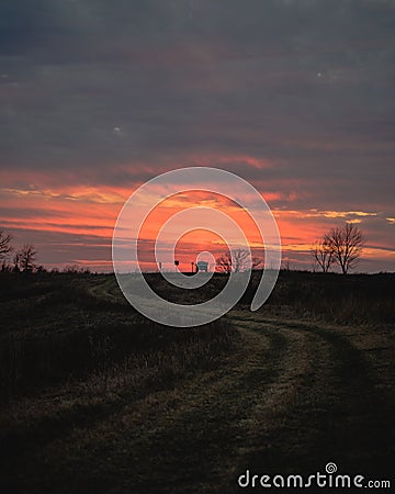 Sunset out in the country Stock Photo