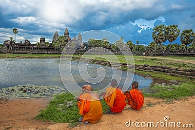 Sunset over Angkor Wat Editorial Stock Photo