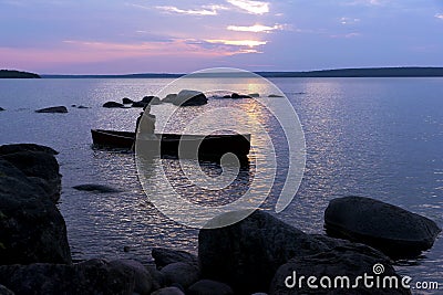 Sunset over Beausoleil First Nations - Georgian Bay, Ontario Stock Photo