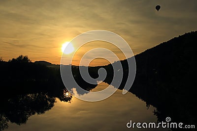 Sunset over Berounka Stock Photo