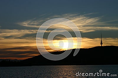 Sunset over Black Mountain Stock Photo