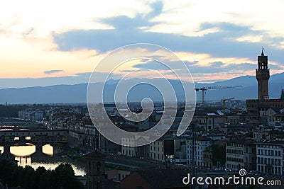 Sunset over Florence Editorial Stock Photo