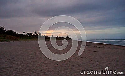 Sunset over Jupiter Beach in Florida Stock Photo