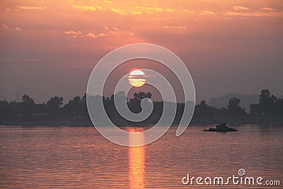 Sunset over Khanpur Lake Pakistan Stock Photo