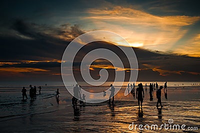 Sunset over Kuta Beach Stock Photo