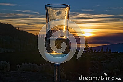 Sunset over La Palma Canaries Stock Photo