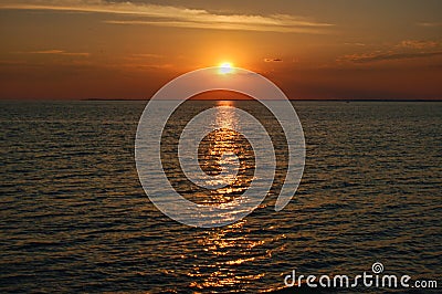 Sunset over Lake Erie Stock Photo