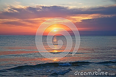 Sunset over Lake Michigan Stock Photo