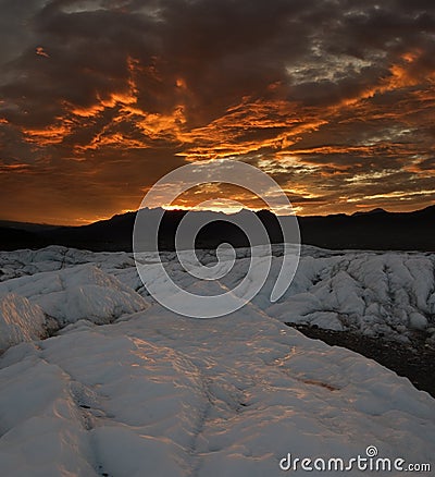 Sunset over Matanuska Glacier Stock Photo