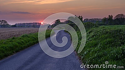 Sunset over the Meon Valley near Swanmore, UK Stock Photo