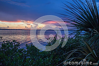 Sunset Over Myakka River Stock Photo